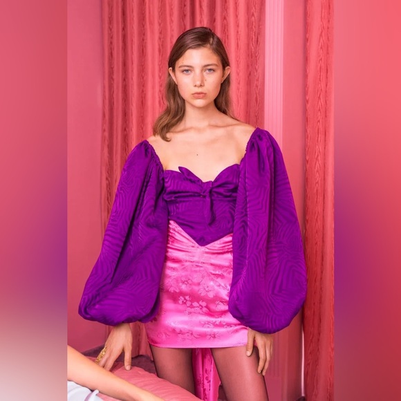 The Attico Off-shoulder Balloon Sleeve Blouse White - Picture 1 of 13